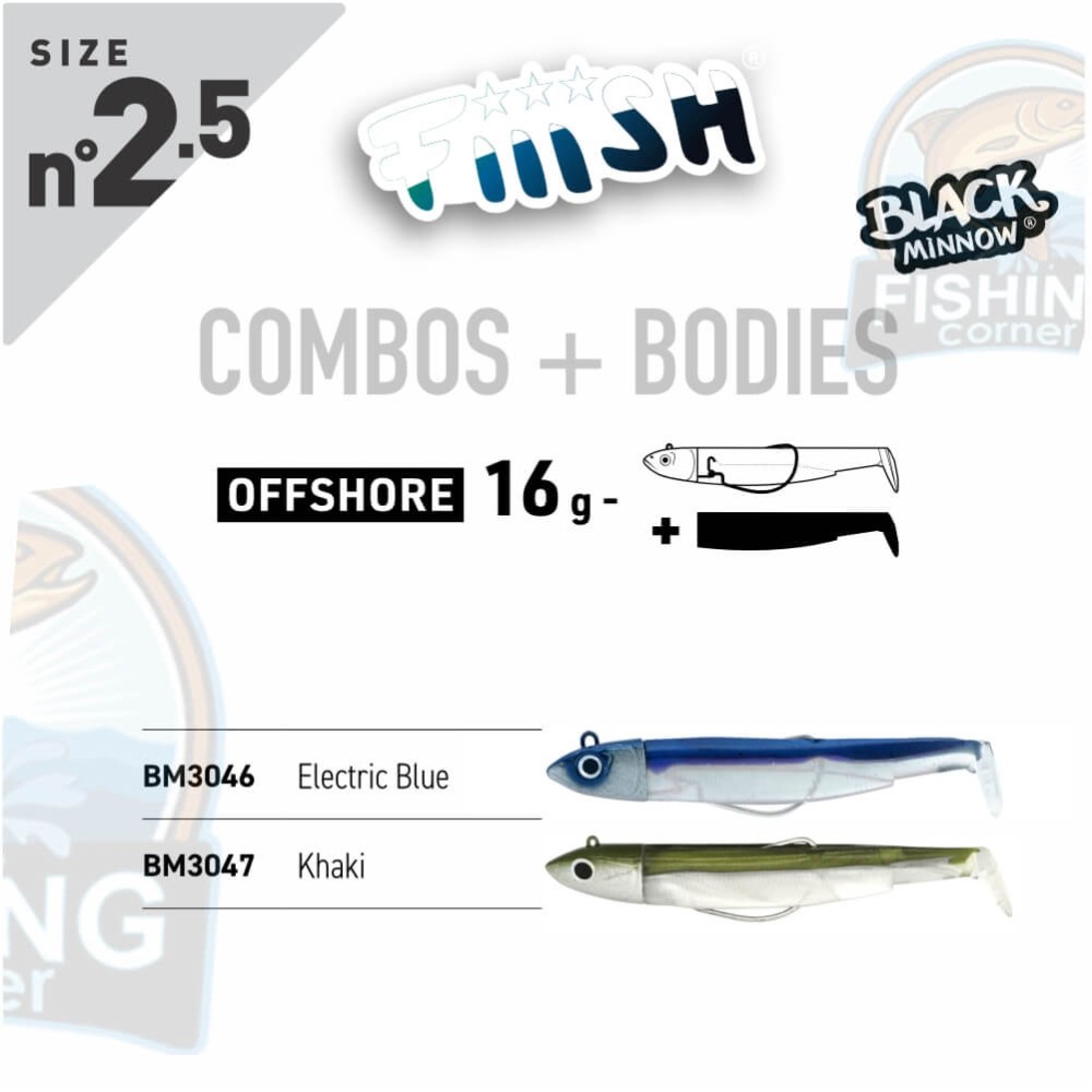 FIIISH BLACK MINNOW N.2.5 COMBO OFFSHORE HEAD 16G