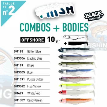 FIIISH BLACK MINNOW N.2 COMBO OFFSHORE HEAD 10G