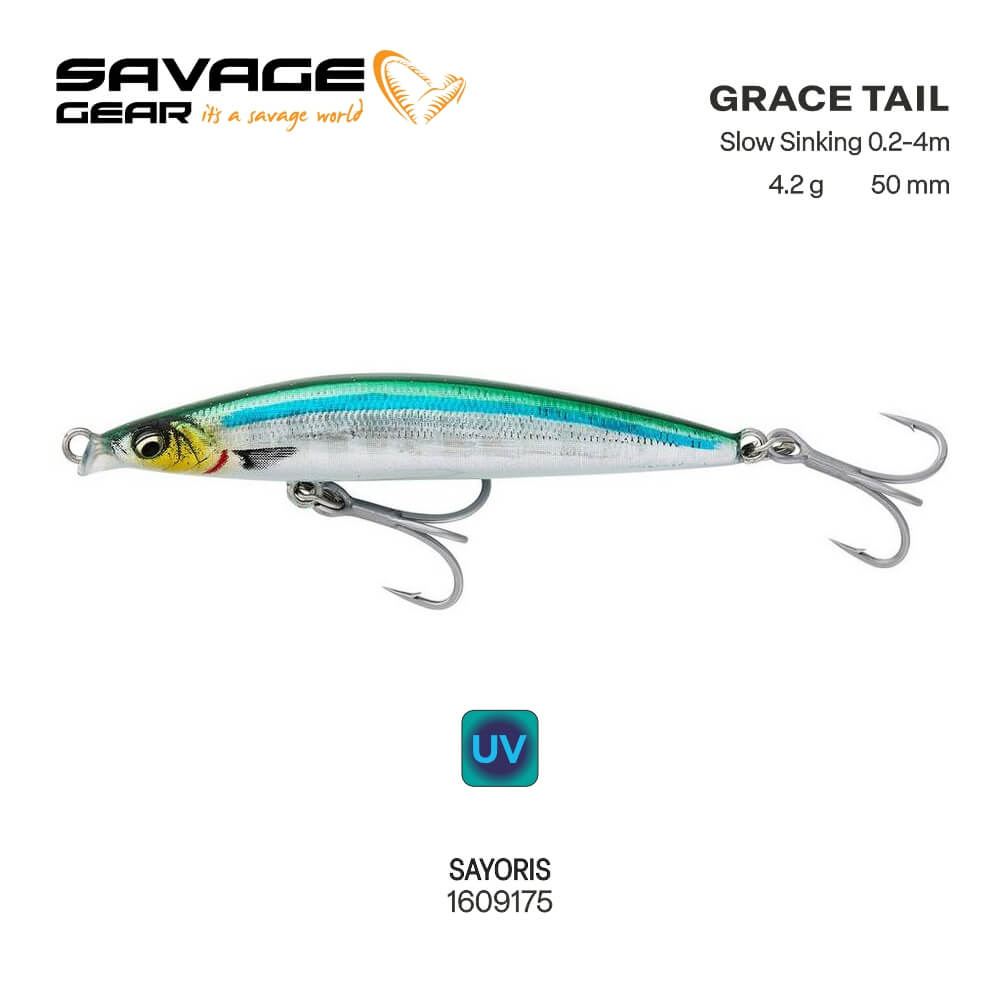 SAVAGE GEAR GRACE TAIL SLOW SINKING 5CM 4.2GR