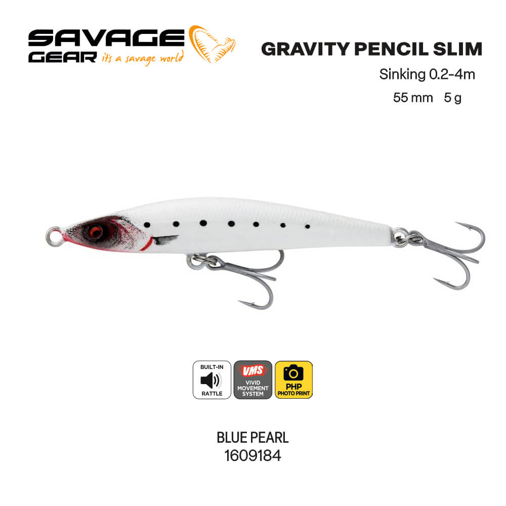 SAVAGE GEAR GRAVITY PENCIL SLIM SINKING 5.5CM 5GR