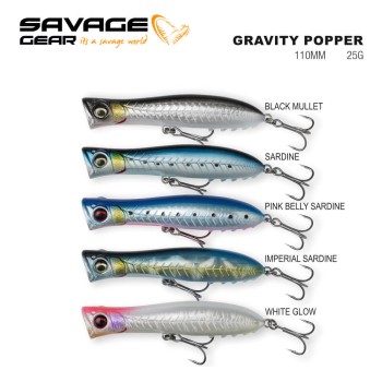 SAVAGE GEAR GRAVITY POPPER FLOATING 11cm 25gr