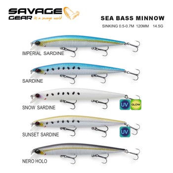 SAVAGE GEAR SEA BASS MINNOW 12CM 14.5G SINKING