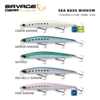 SAVAGE GEAR SEA BASS MINNOW 14CM 18.5G FLOATING