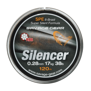 SAVAGE GEAR HD8 SILENCER BRAID 120M 0.09MM 4.7KG 10LBS GREEN