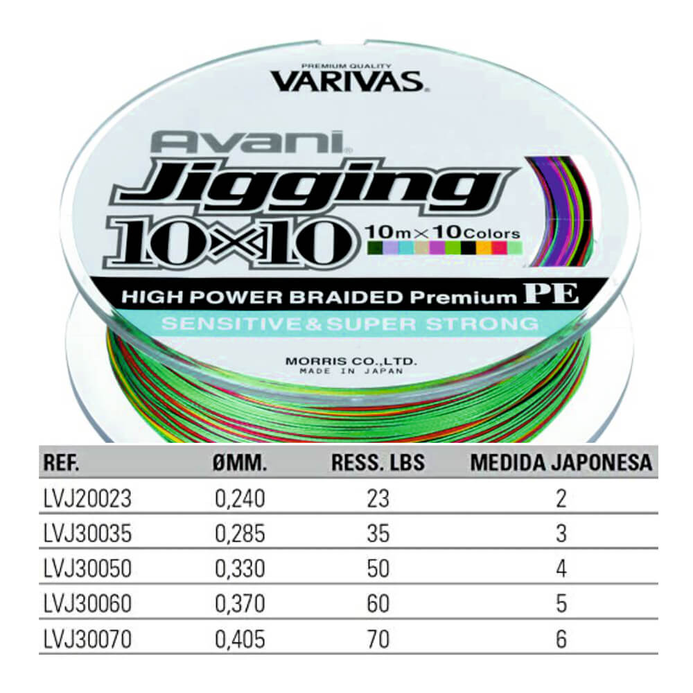 VARIVAS AVANI JIGGING 10X10 MULTICOLOR NHMA 300M