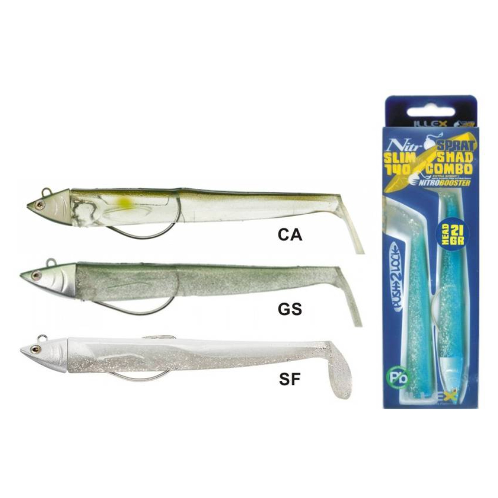 ILLEX NITRO SPRAT SLIM SHAD COMBO JIGHEAD 140mm 10gr