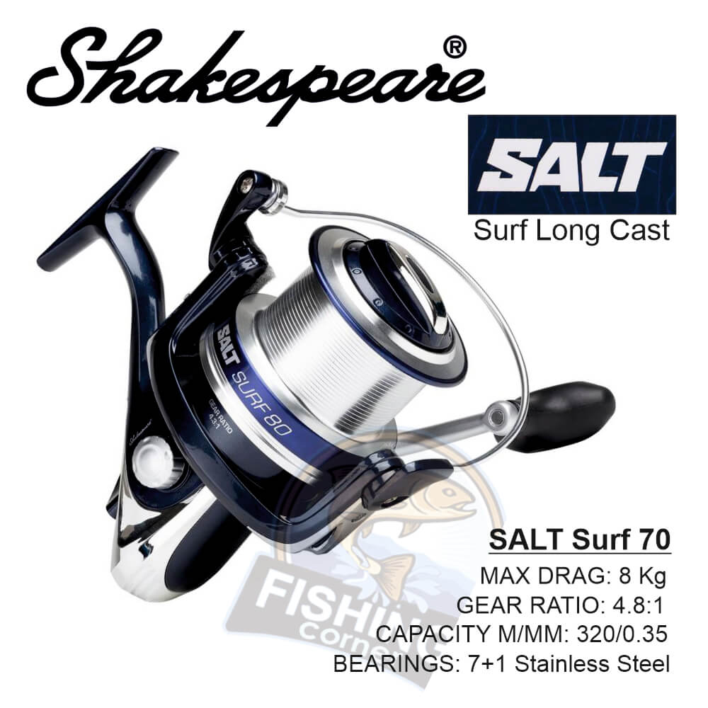 SHIMANO ALIVIO FX SURF TELE 4.20m 150gr - SHAKESPEARE SALT SURF 7000 - CATCHER 300m 0.25mm